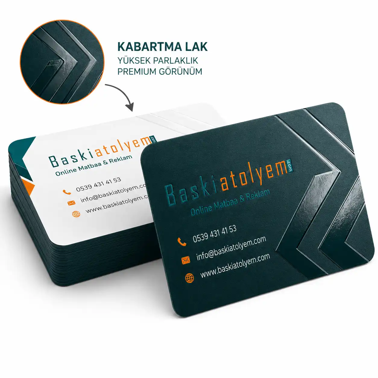 Kabartma Laklı Kartvizit Baskısı